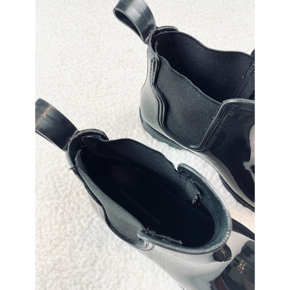 FRENCH CONNECTION • Black Chelsea Ankle Rain Boots - Picture 9 of 16